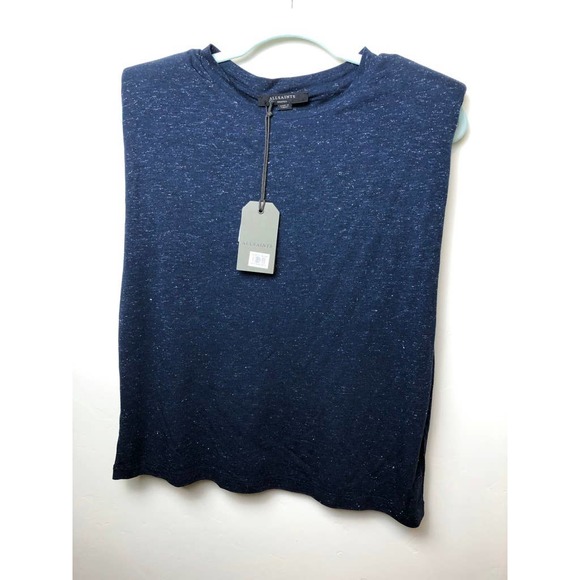 All Saints Conni Shimmer top Midnight blue - Picture 4 of 7